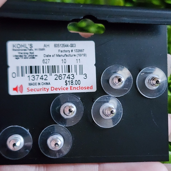 NWT Dana Buchman 3 sets metallic studs earrings - Picture 2 of 4